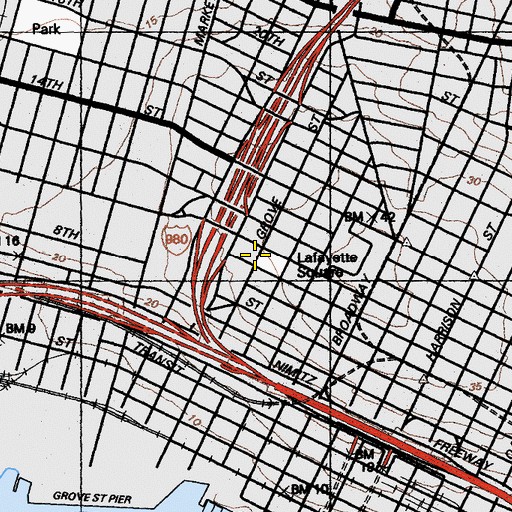 Topographic Map of Lutheran Memorial Chapel for the Deaf, CA
