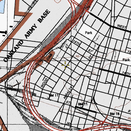 Topographic Map of Mount Zion Missionary Baptist Church, CA