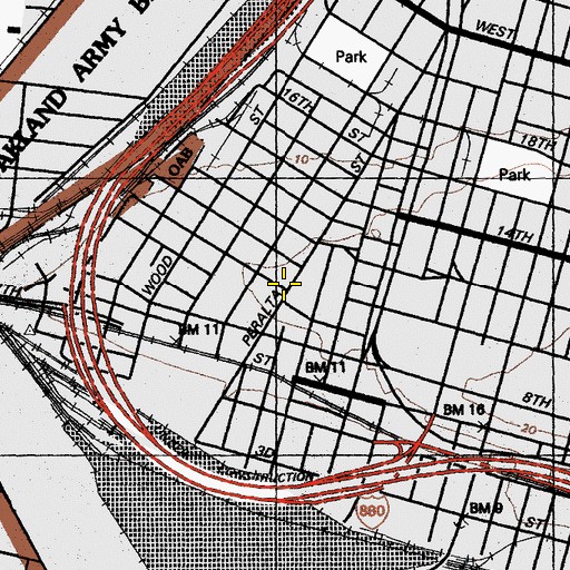 Topographic Map of Saint Patricks Roman Catholic Church, CA