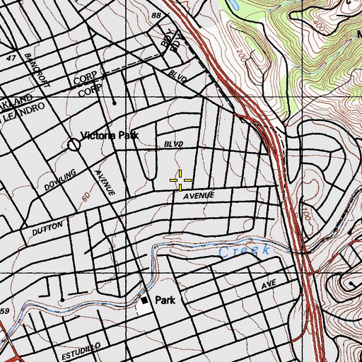 Topographic Map of Farrelly Swimming Pool (historical), CA