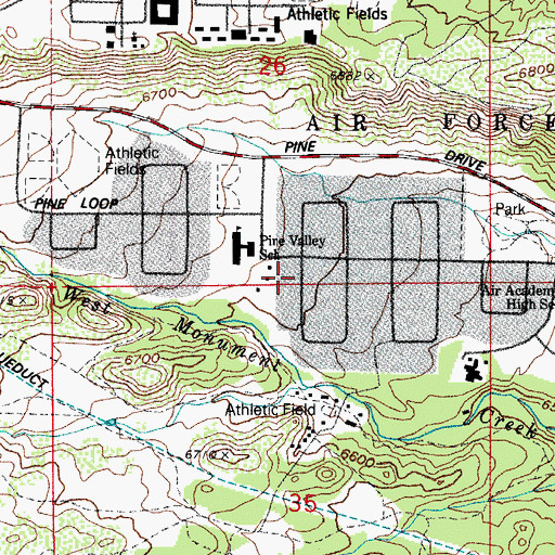 Topographic Map of Pine Valley Ranch (historical), CO