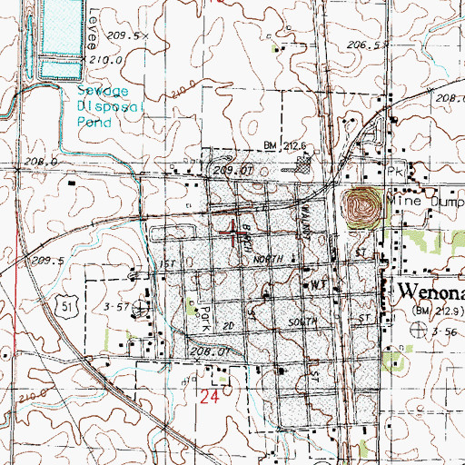Topographic Map of Bethany Lutheran Church, IL