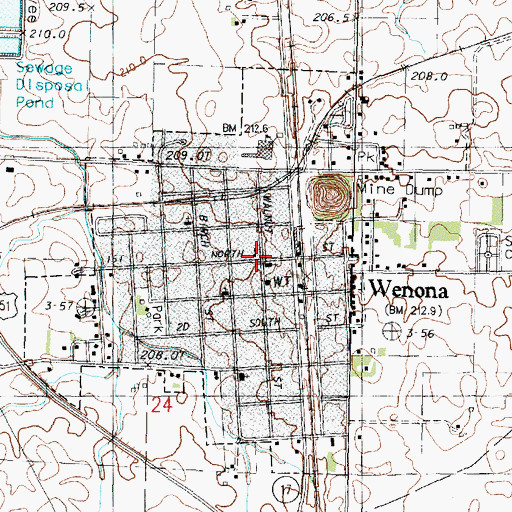 Topographic Map of Saint Johns United Methodist Church, IL