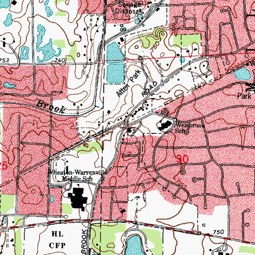 Topographic Map of Hope United Presbyterian Church, IL