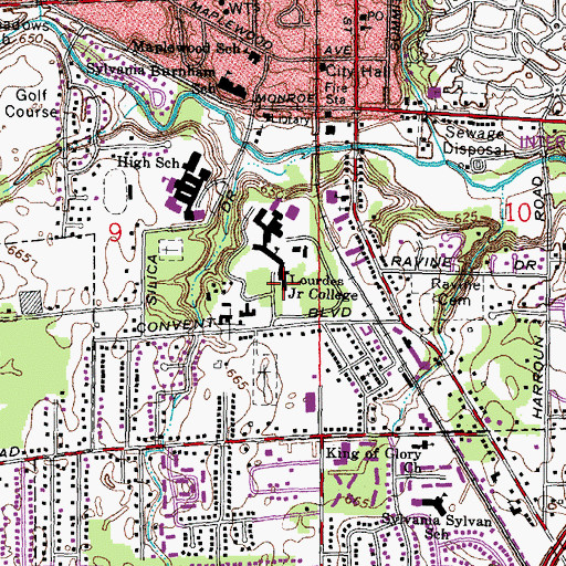 Topographic Map of Mother Adelaide Hall, OH
