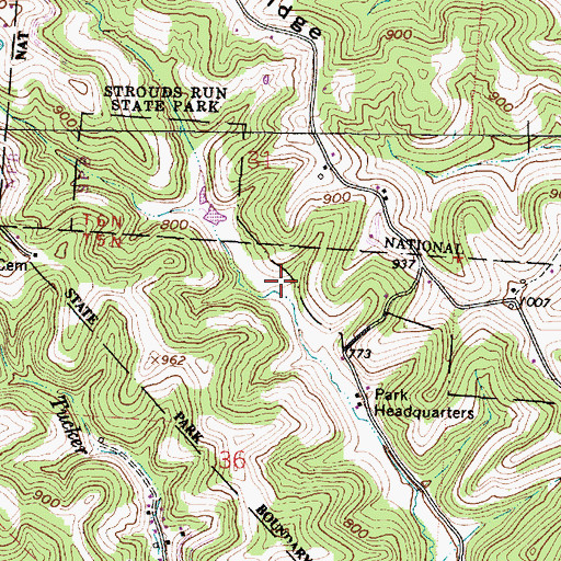 Topographic Map of Beaver Pond Trail, OH