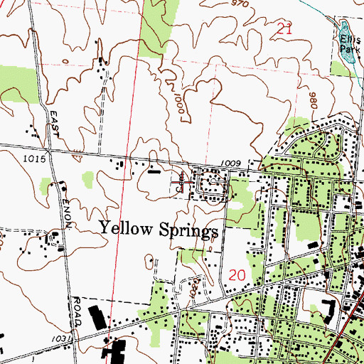 Topographic Map of Saint Pauls Catholic Cemetery, OH