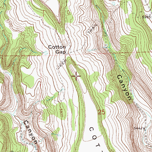 Topographic Map of Cotton Mesa, CO
