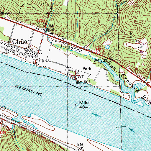 Topographic Map of Chilo Lock 34 Park, OH