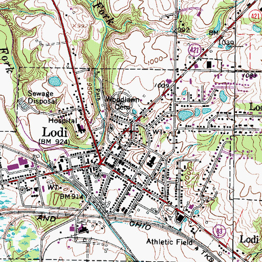 Topographic Map of Lodi United Methodist Church, OH