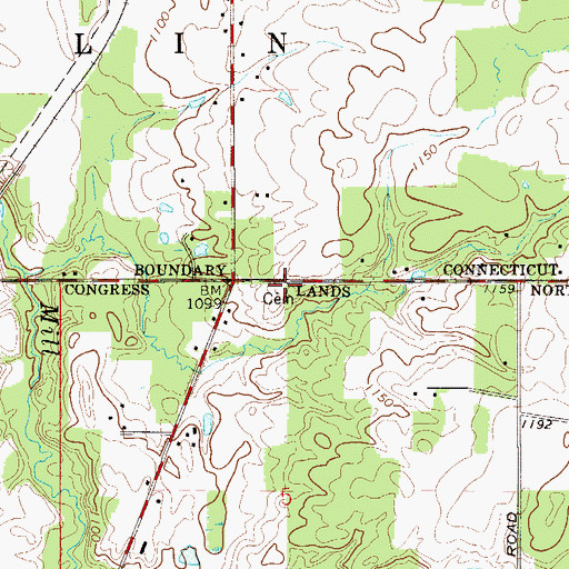 Topographic Map of Lumberton Cemetery, OH