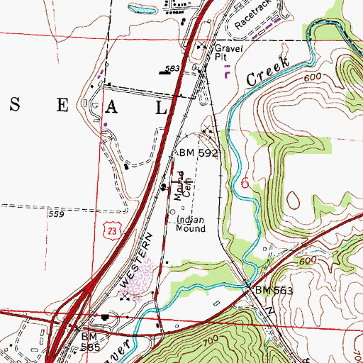 Topographic Map of Mound Cemetery, OH