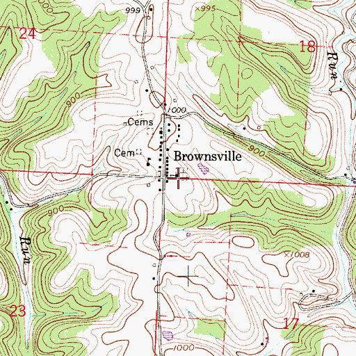 Topographic Map of Brownsville Methodist Church, OH
