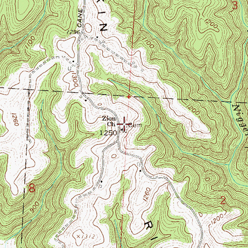 Topographic Map of Zion Methodist Cemetery, OH