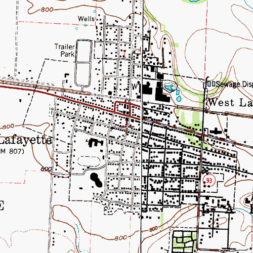 Topographic Map of West Lafayette Post Office, OH
