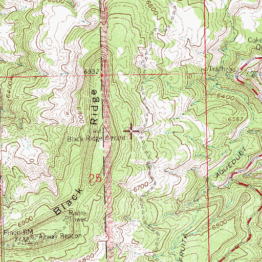 Topographic Map of Black Ridge Trail, CO