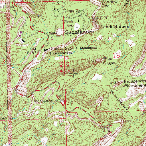 Topographic Map of John Ottos Trail, CO