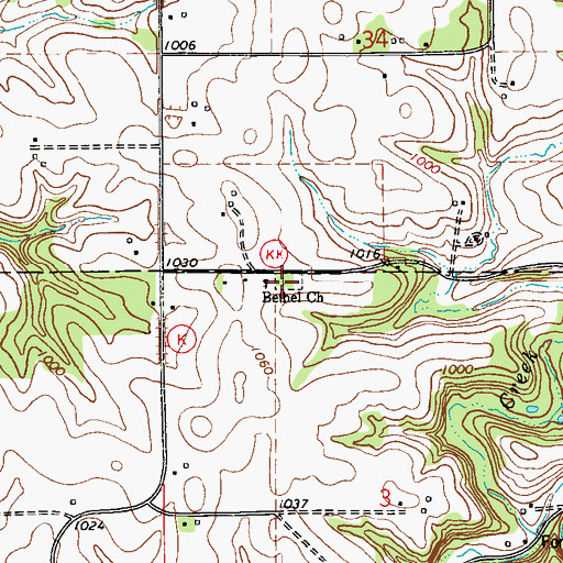 Topographic Map of Bethel Mission Covenant Cemetery, WI