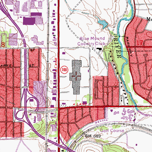 Topographic Map of Mayfair Mall Shopping Center, WI