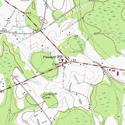 Topographic Map of Pleasant Hill Baptist Church Cemetery, SC
