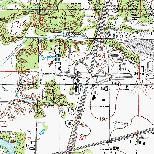 Topographic Map of Interchange 160, IL