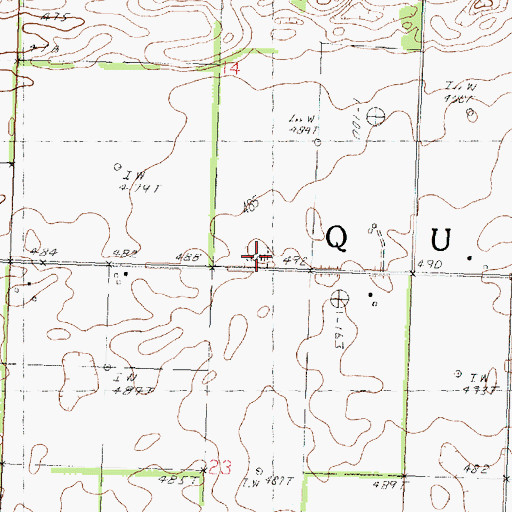 Topographic Map of Quiver Presbyterian Cemetery, IL