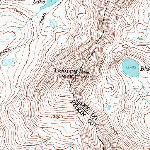 Topographic Map of Twining Peak, CO