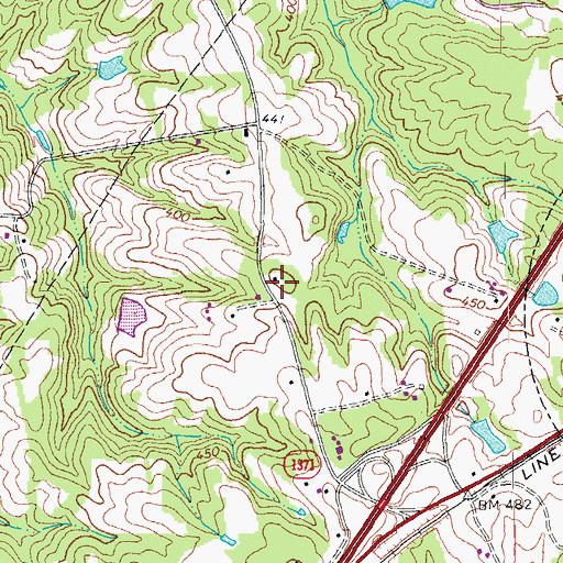 Topographic Map of Pleasant Hill, NC