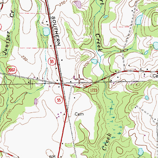 Topographic Map of Dushee Shaw Halfway House, NC