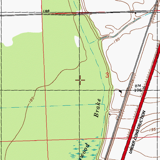Topographic Map of Hollywood Brake, MS