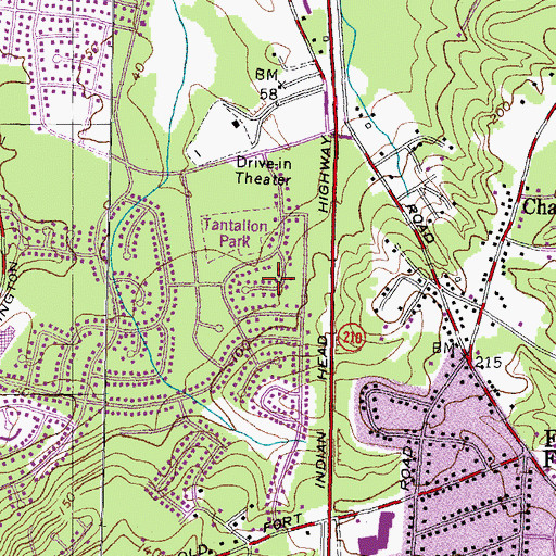 Topographic Map of Tantallon South, MD