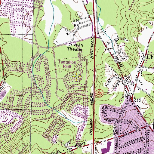 Topographic Map of Tantallon South, MD
