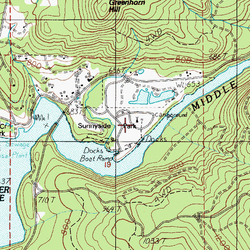Topographic Map of Sunnyside County Park, OR