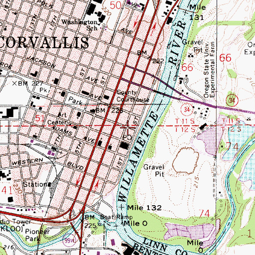 Topographic Map of Riverfront Commemorative City Park, OR