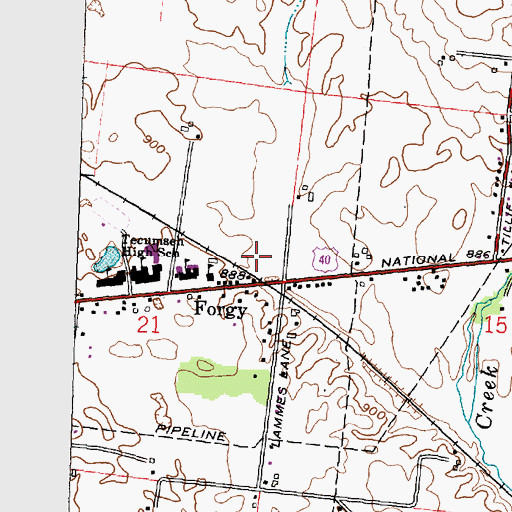 Topographic Map of Forgy Post Office (historical), OH