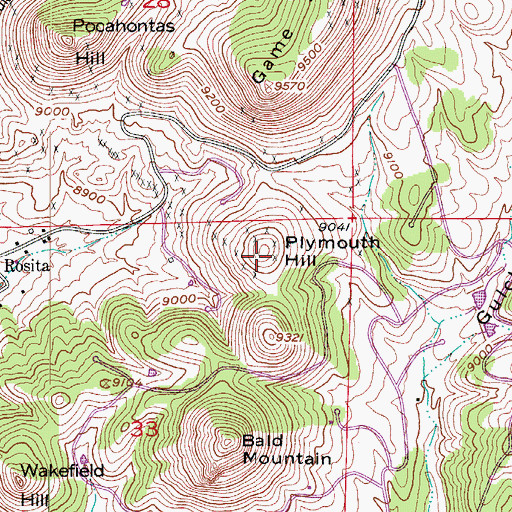 Topographic Map of Plymouth HIll, CO