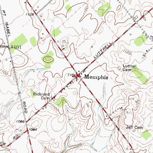 Topographic Map of Memphis Post Office (historical), OH