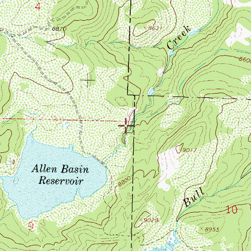 Topographic Map of Allen Basin District Ditch, CO