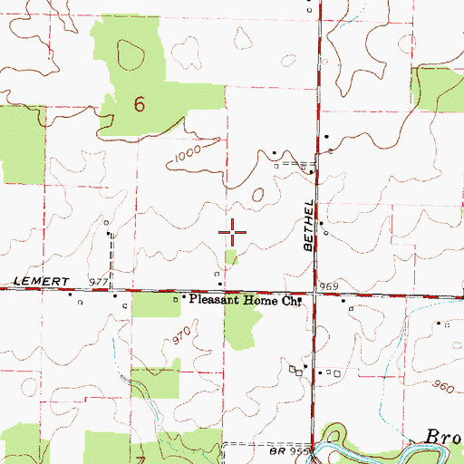 Topographic Map of Lemert Post Office (historical), OH