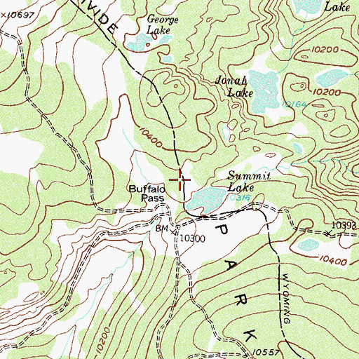 Topographic Map of Summit Lake Campground, CO