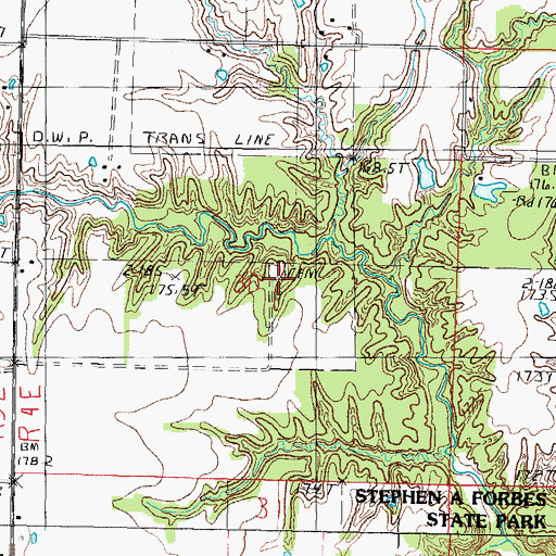 Topographic Map of Cockell Cemetery, IL