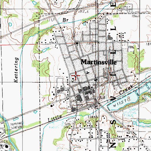 Topographic Map of Martinsville United Methodist Church, IL