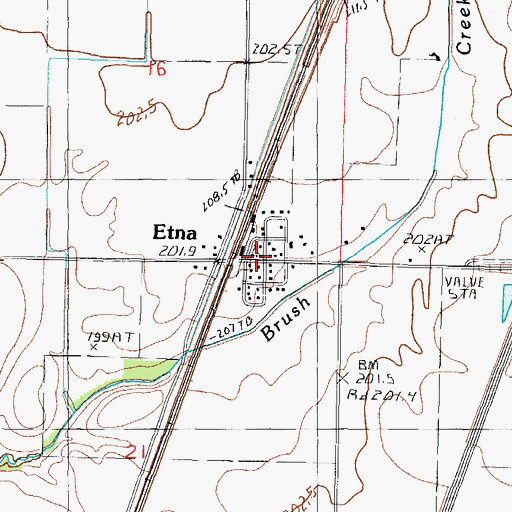 Topographic Map of Etna United Methodist Church, IL