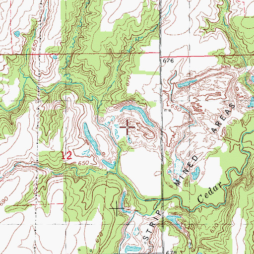 Topographic Map of Pit 1 Triple S Mine, IL