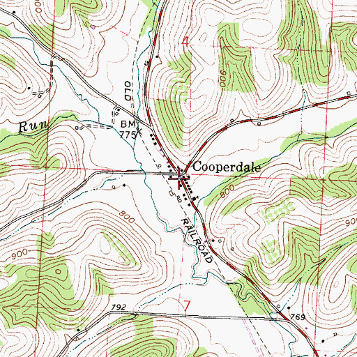 Topographic Map of Cooperdale Post Office (historical), OH
