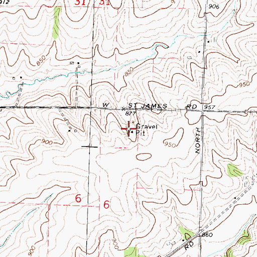 Topographic Map of Monte Quarry, IL
