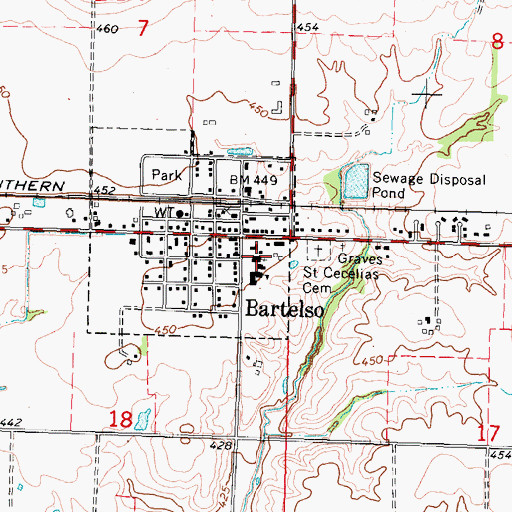 Topographic Map of Saint Cecilia Parish Center, IL