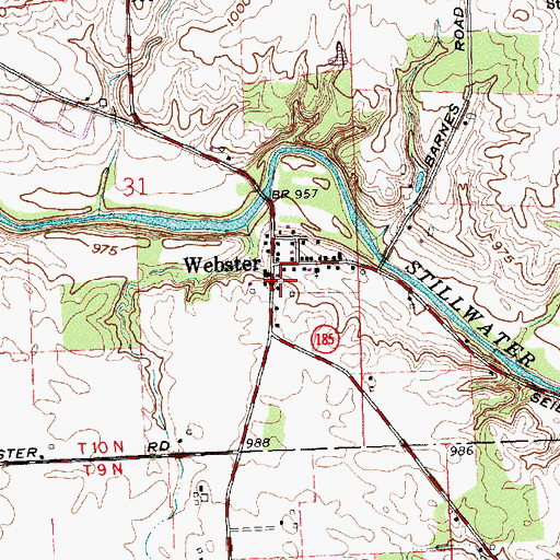 Topographic Map of Webster Post Office (historical), OH