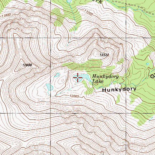 Topographic Map of Hunkydory Lake, CO