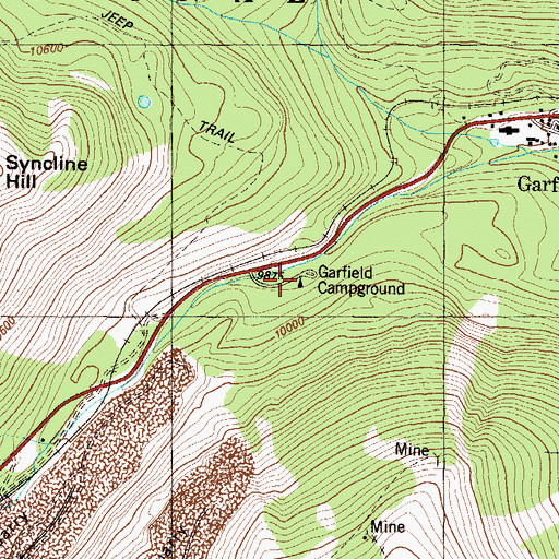 Topographic Map of Garfield Campground, CO